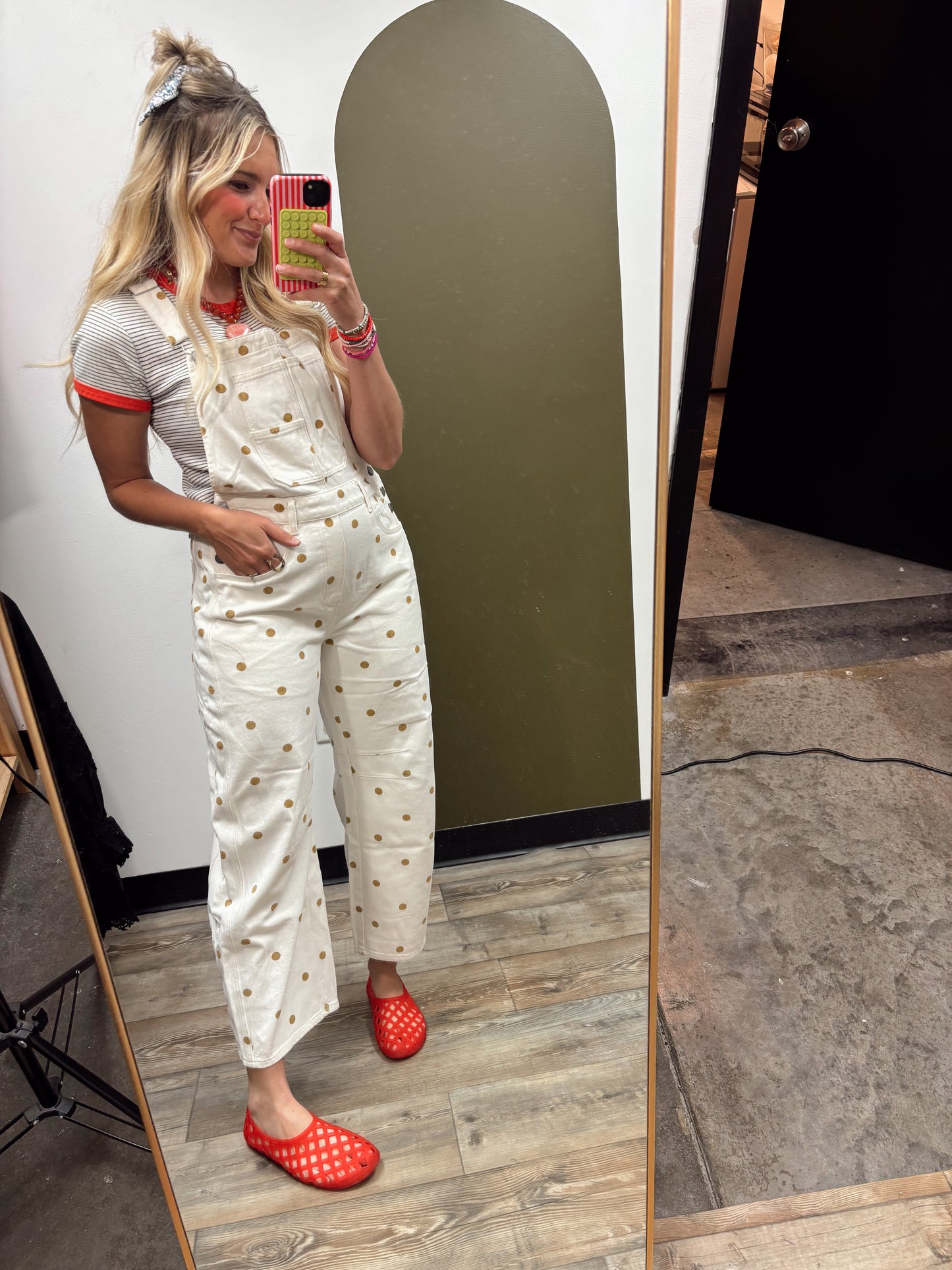 Polka Dot Overall (Cream/Gold)