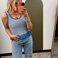 Peplum Knit Tank (Blue)
