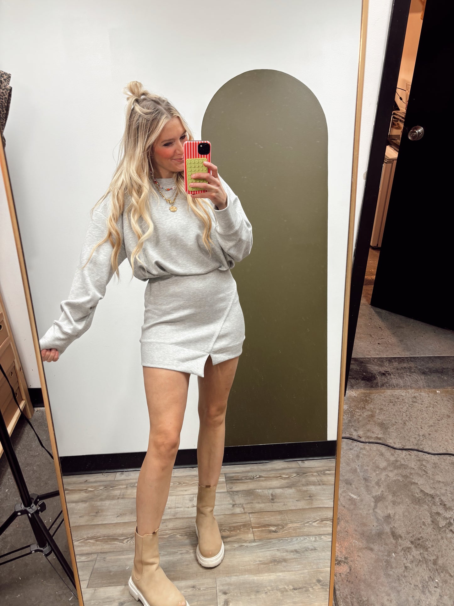 Dynamic Duo Sweat Dress (Grey)