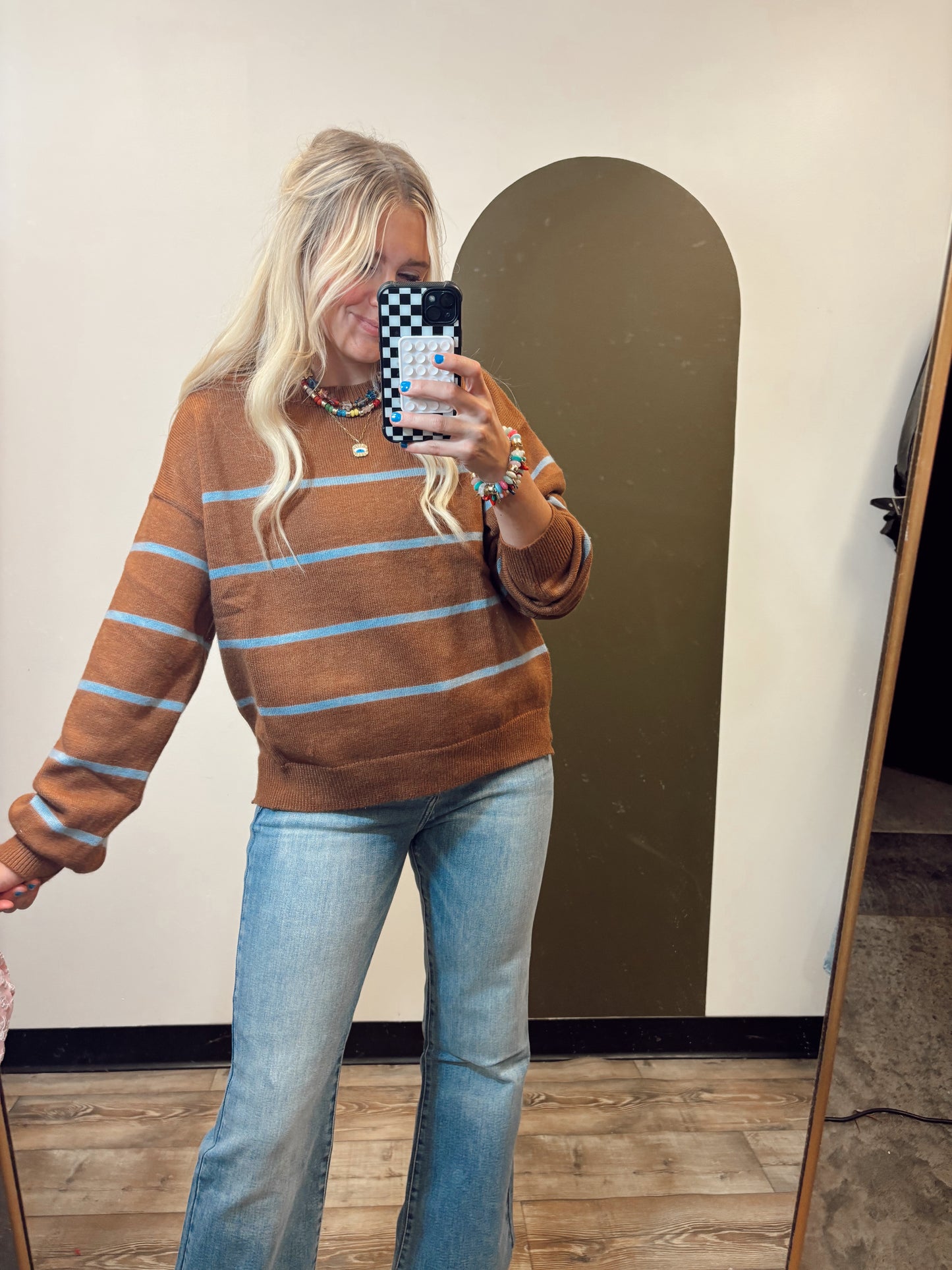 Scottie Stripe Sweater (Camel)