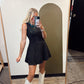 Heide Faux Suede Dress (Black)