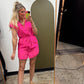 Elsa Chiffon Button Dress (Pink)