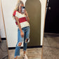 Diana S/S Stripe Sweater (Red)
