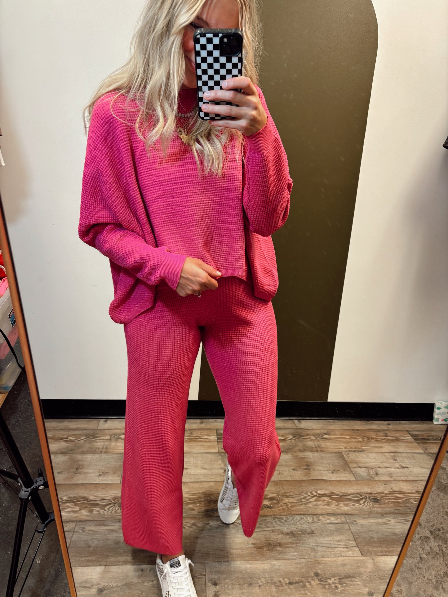 Rosy Textured Sweater (Pink)