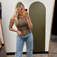 Button And Rib Tank (Brown)