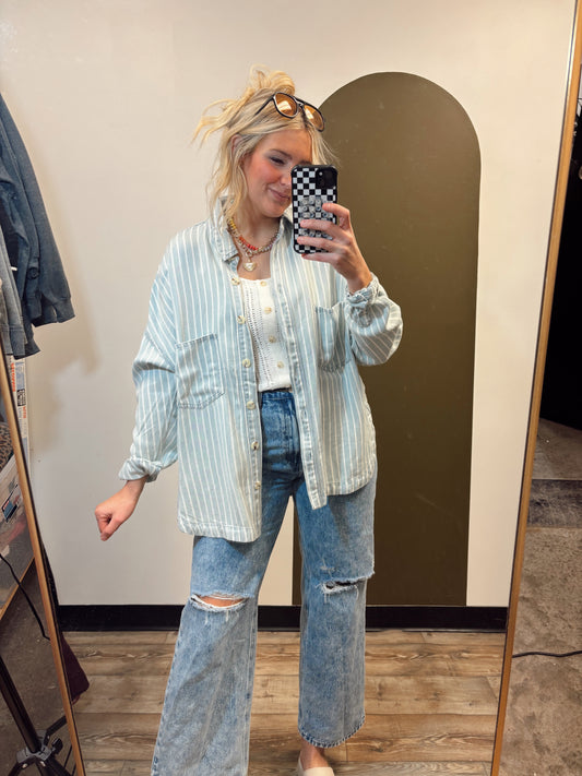 Brady Chambray Stripe Top