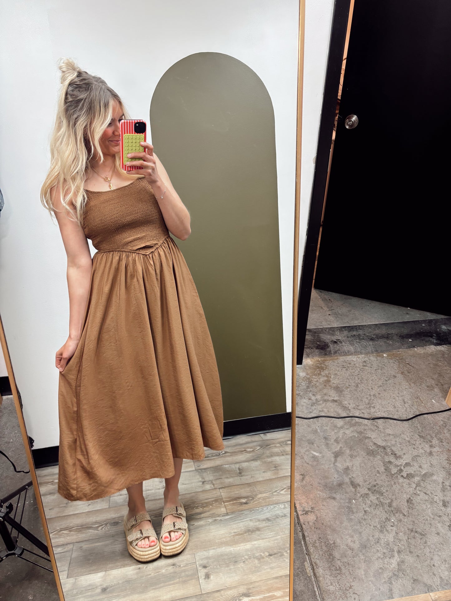 Samira Midi Dress (Brown)