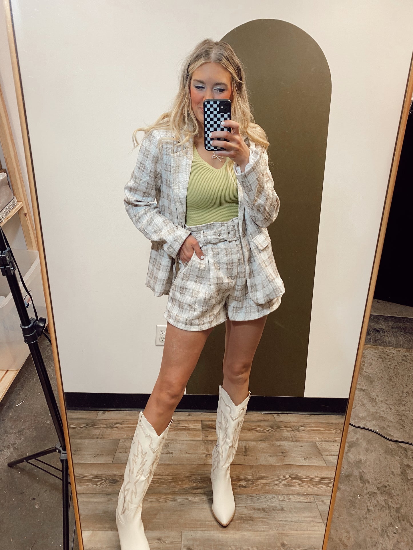 Deanne Plaid Short