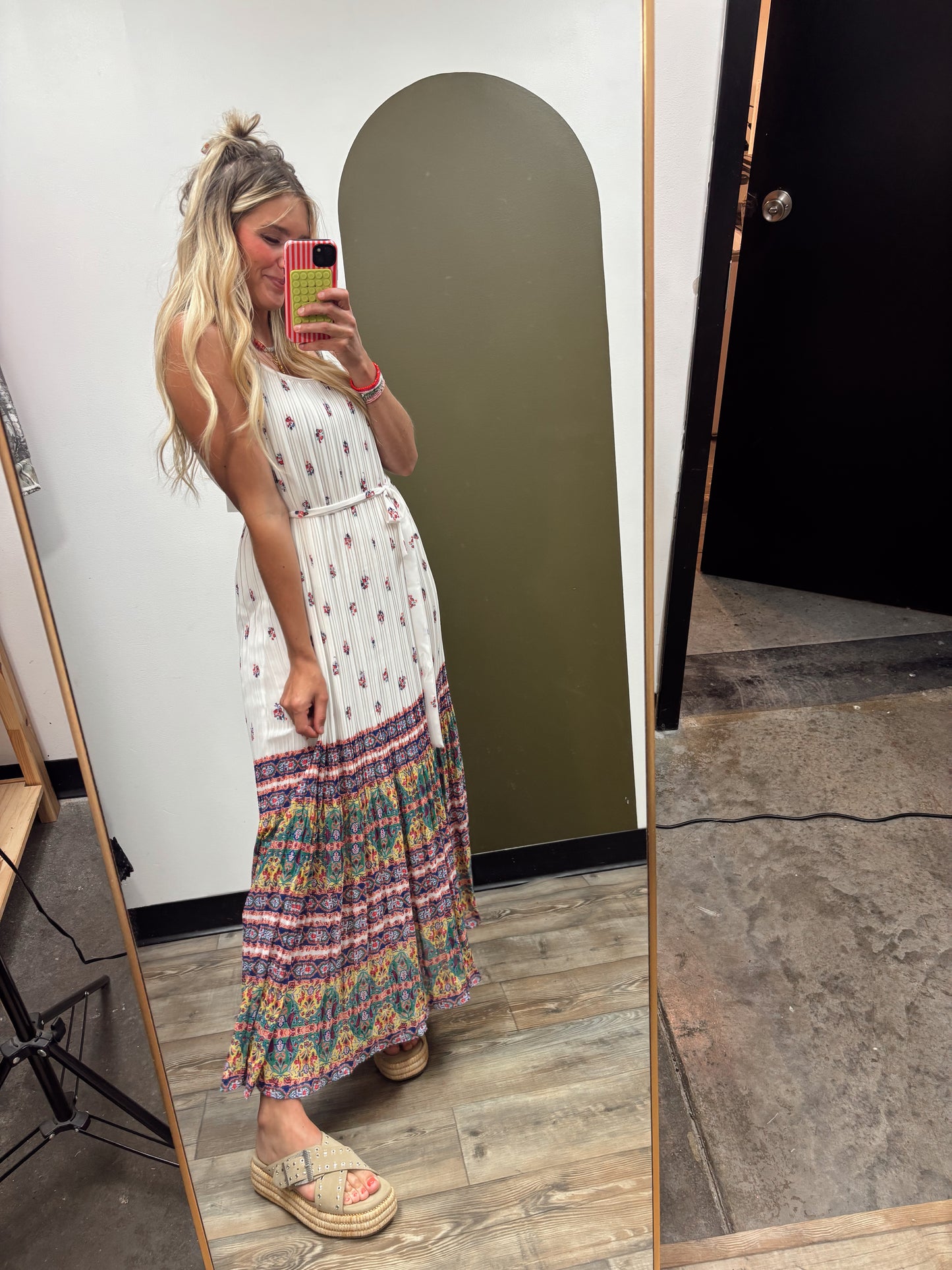 Swept Away Border Print Maxi Dress