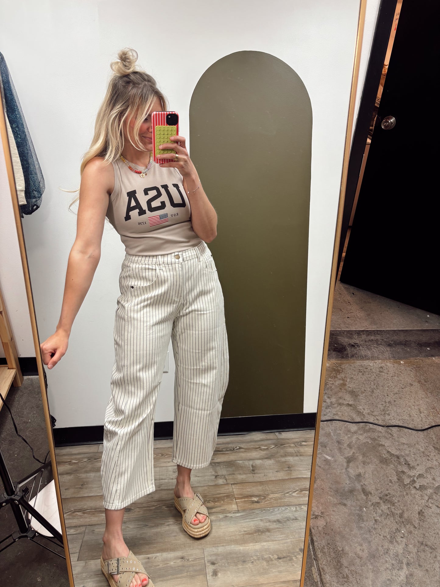 Pinstripe Barrel Pant