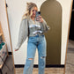 Angelina Bow Tie Cardigan (Grey)