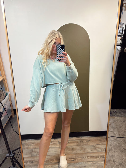 Cora Sweat Skort (Sage)