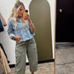 Ruffle Hem Denim Jacket