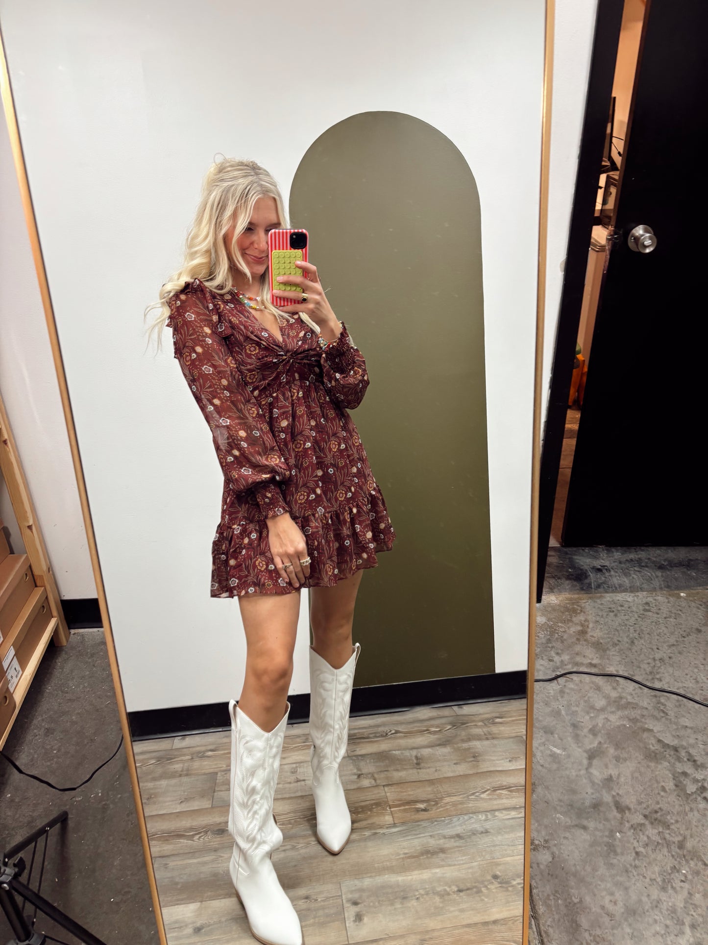 Makenzie Mini Dress (Brick)