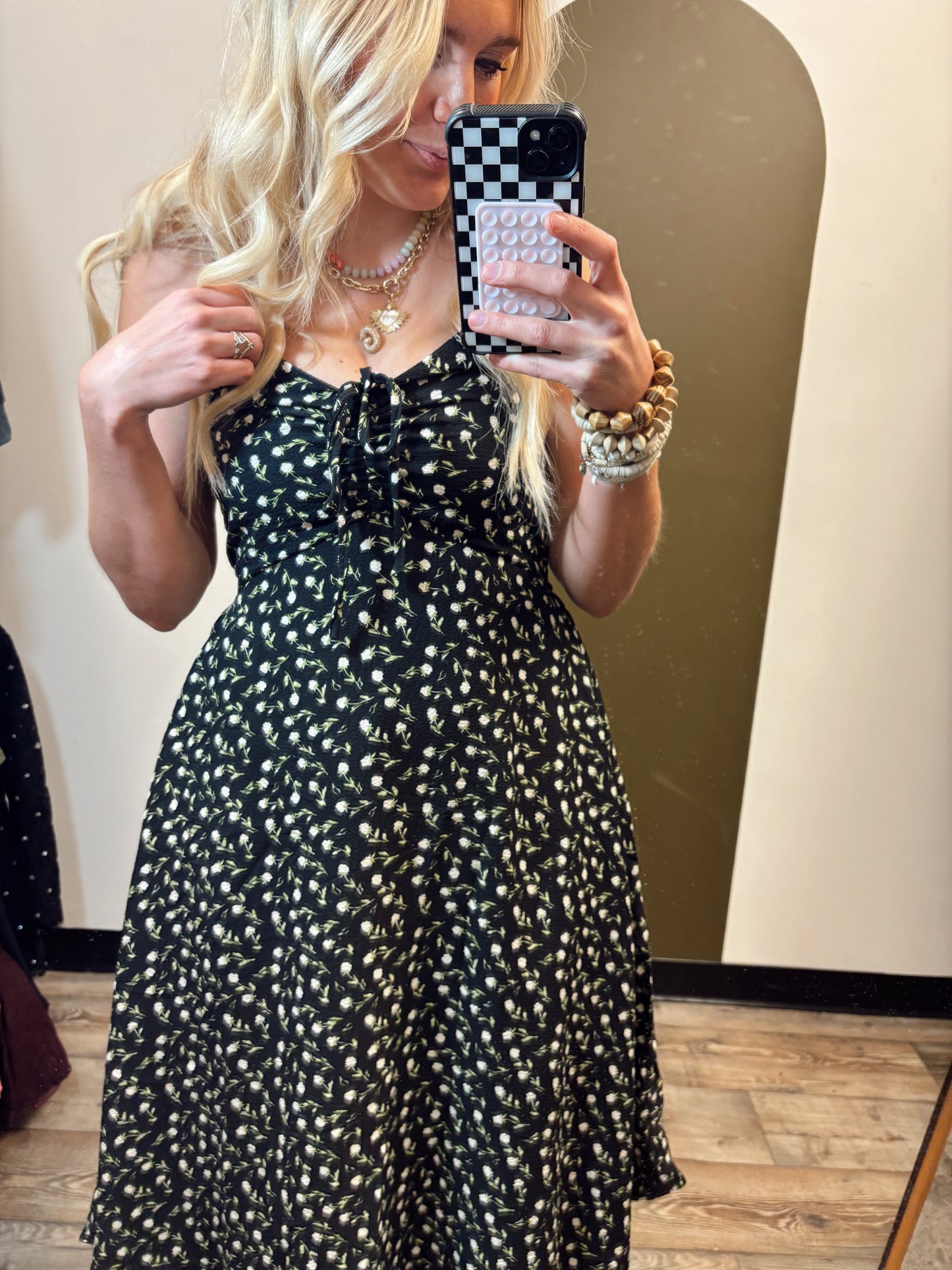 Jess Floral Maxi Dress (Black)