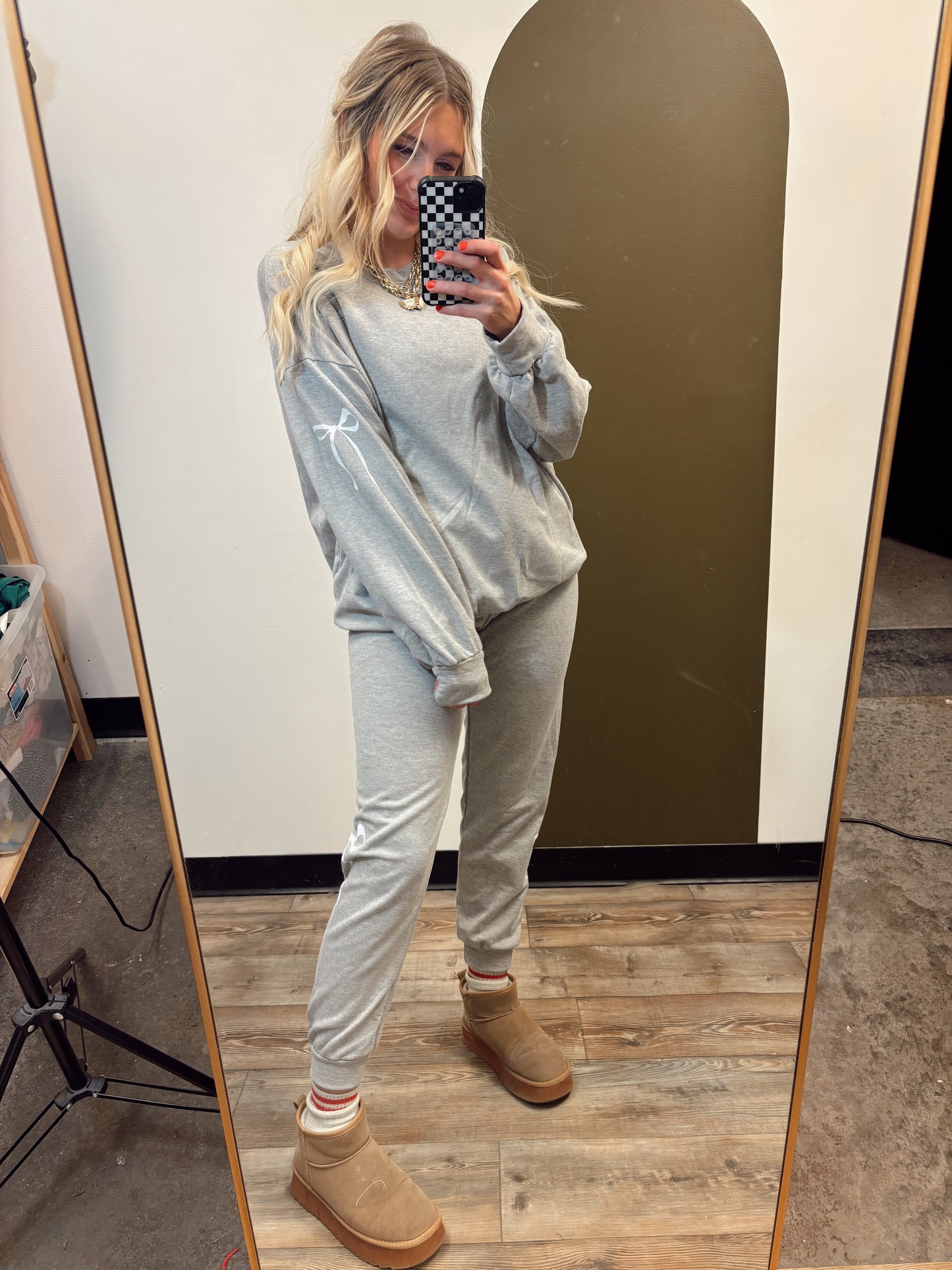 Babe In Bows Set (Grey)
