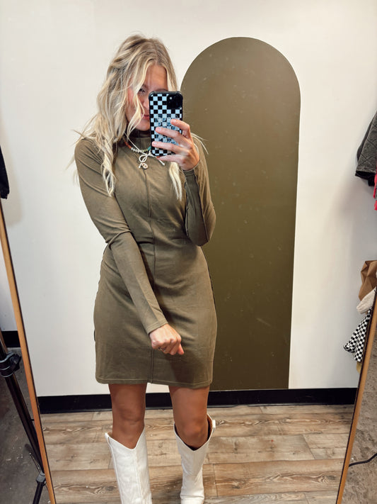 Marisol Long Sleeve Dress (Oregano)