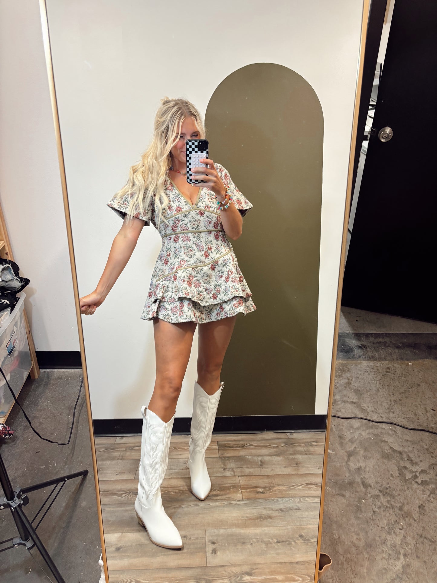Josie Jacquard Mini Romper