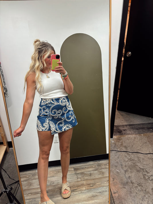 Jaquard Textured Skort