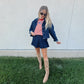 Jayhawk Stitch Stripe Top