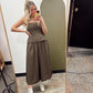 Cami Twofer Midi Dress (Brown)