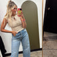 Seam Henley Top (Khaki)