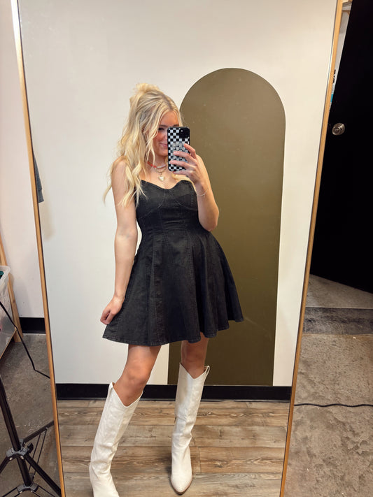 Carolina Denim Dress (Black)