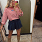 Jayhawk Stitch Stripe Top