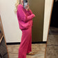 Rosy Textured Sweater Set