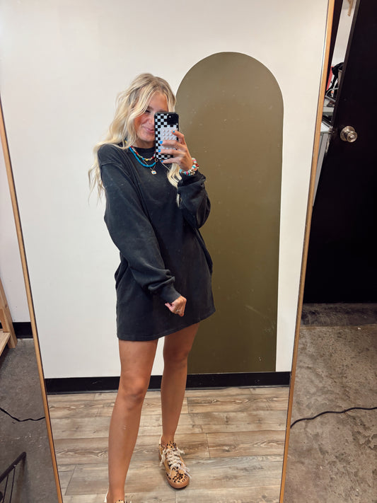 Open Gym Sweat Dress (Black)