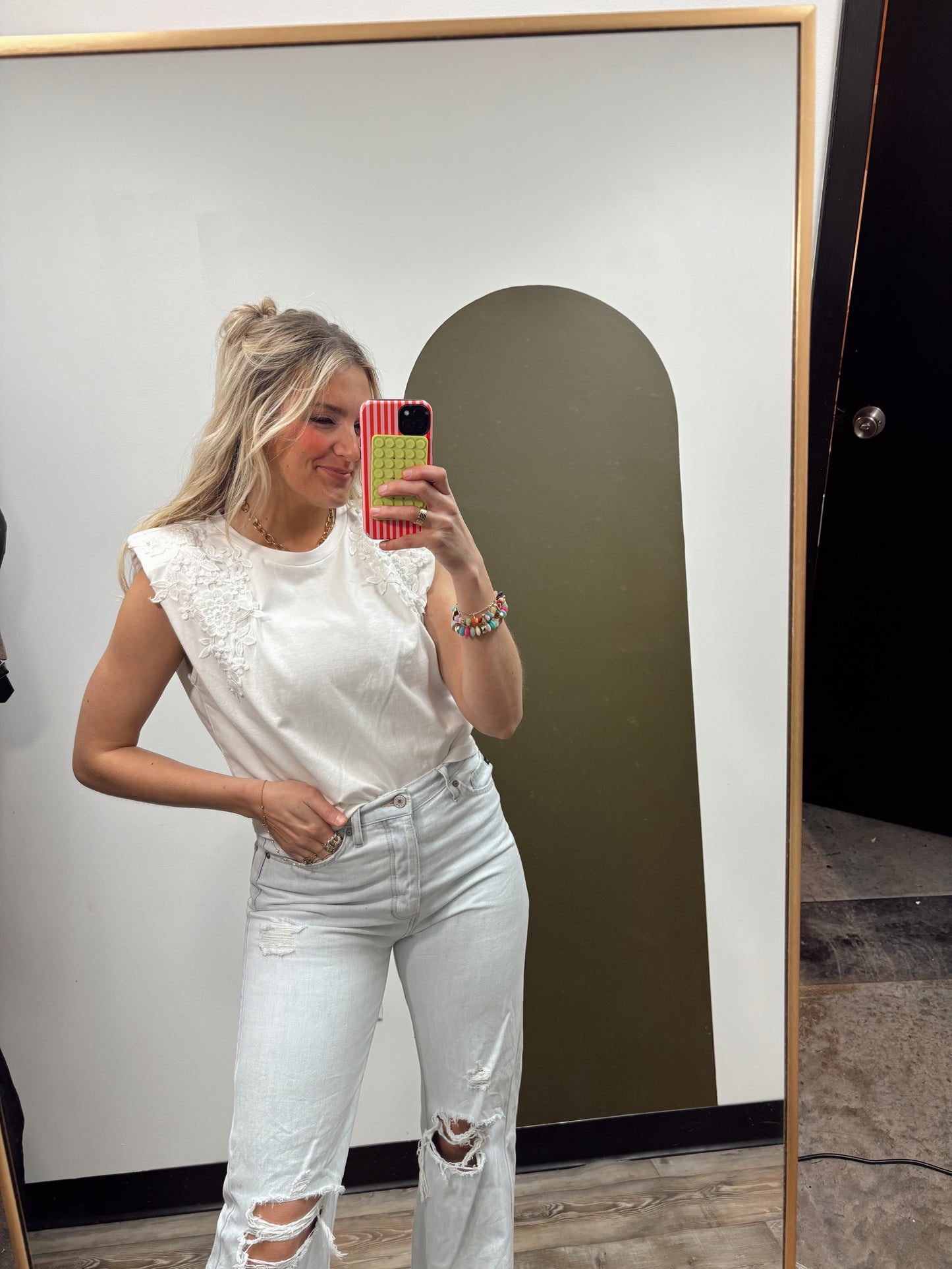 Eyelet Muscle Tee