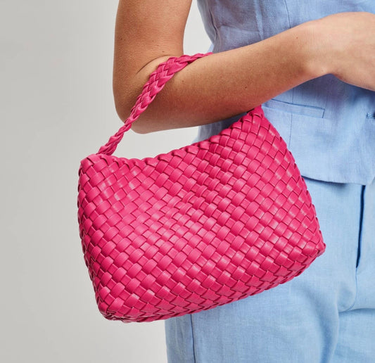 Kaia Woven Crossbody (Fuchia)