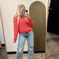 Wren Raw Edge Cardigan (Red)