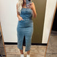 Indigo Denim Midi Dress