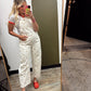 Polka Dot Overall (Cream/Gold)