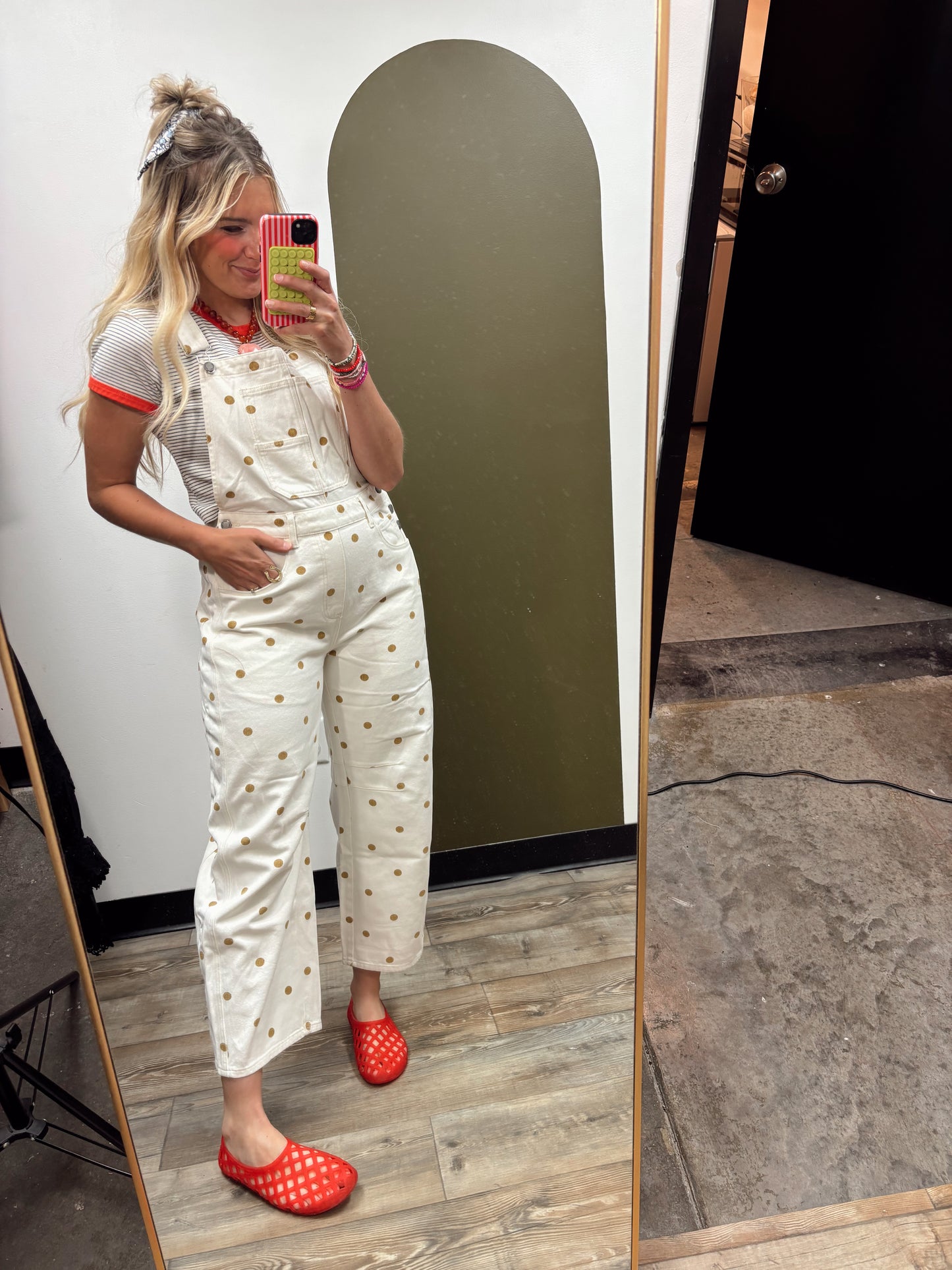 Polka Dot Overall (Cream/Gold)