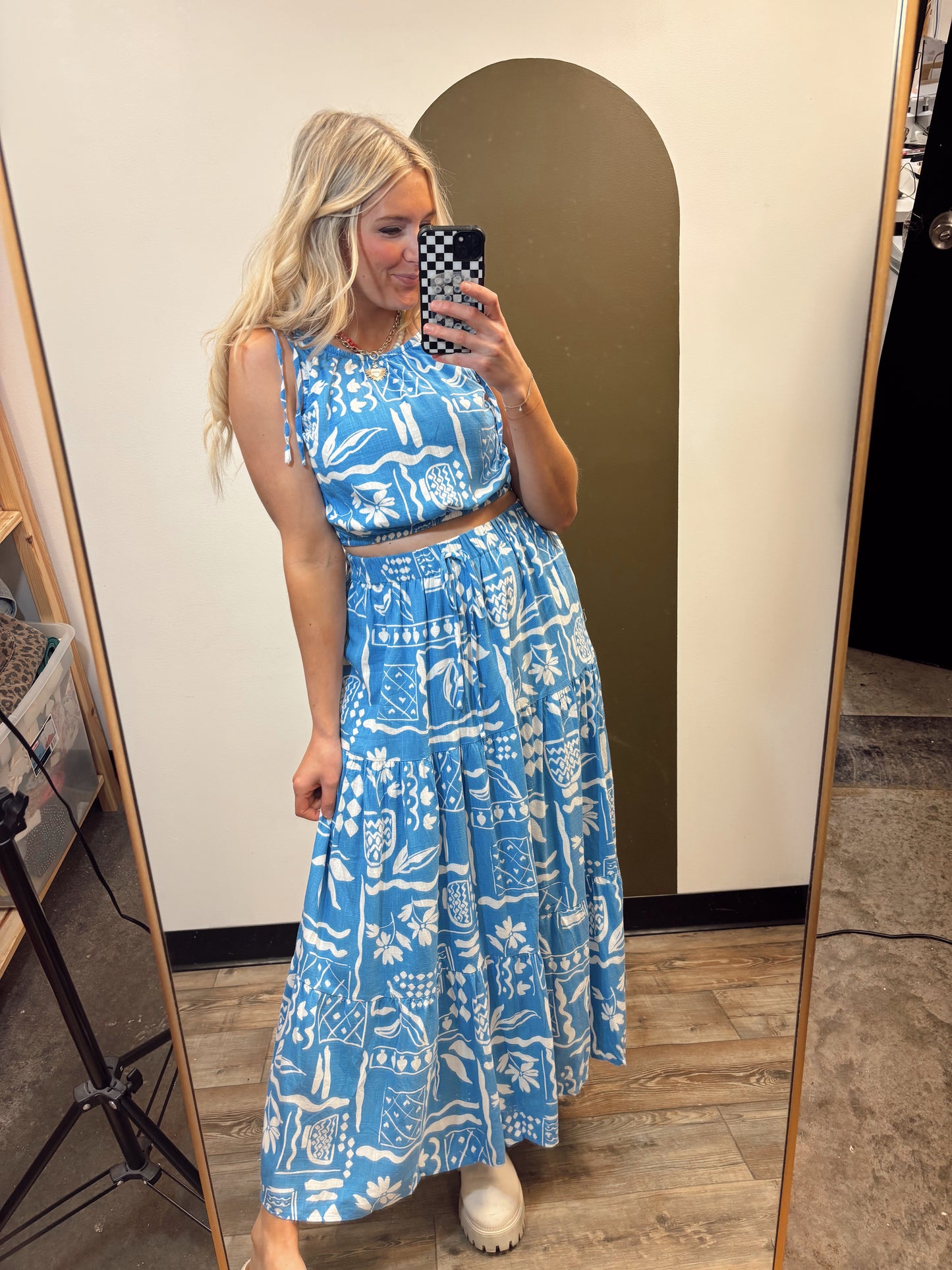 Boho Babe Maxi Set (Blue)