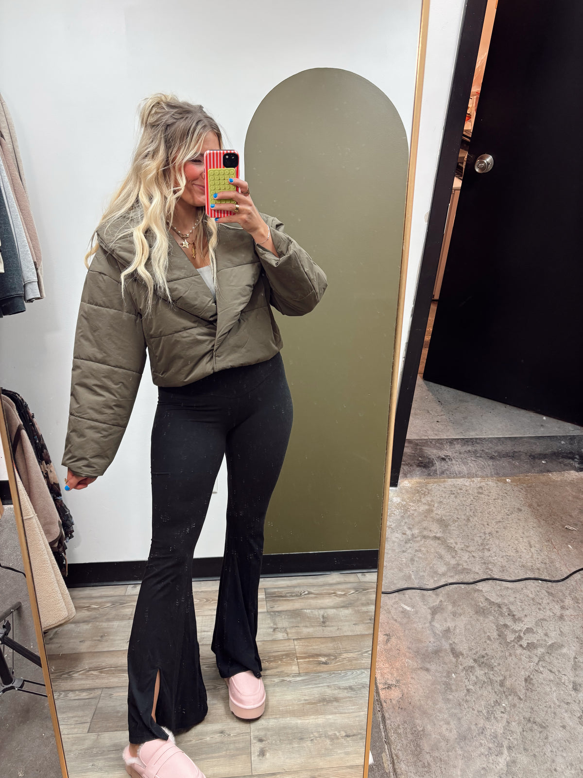 Chloe Puffer Jacket (Olive)
