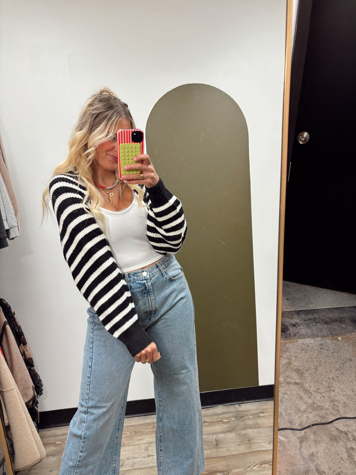 Coastal Cutie Shrug (Black/White)
