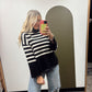 Willa Mock Neck Stripe Top