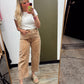 Embroidered Detail Barrel Pant (Rust)