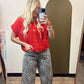 Cheer Team Button Sweater (Red)