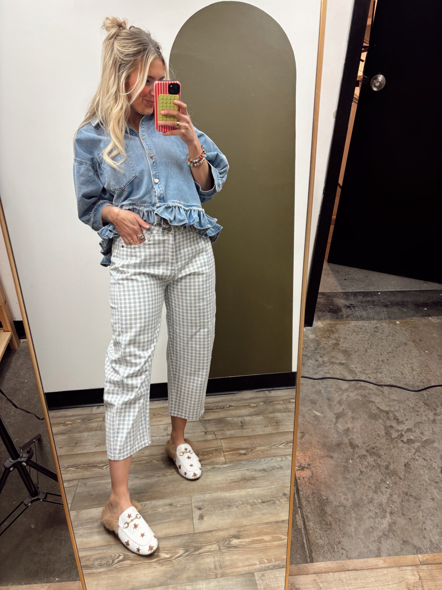 Dorthea Checked Pant (Blue)