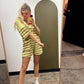 Cris Terry Stripe Romper