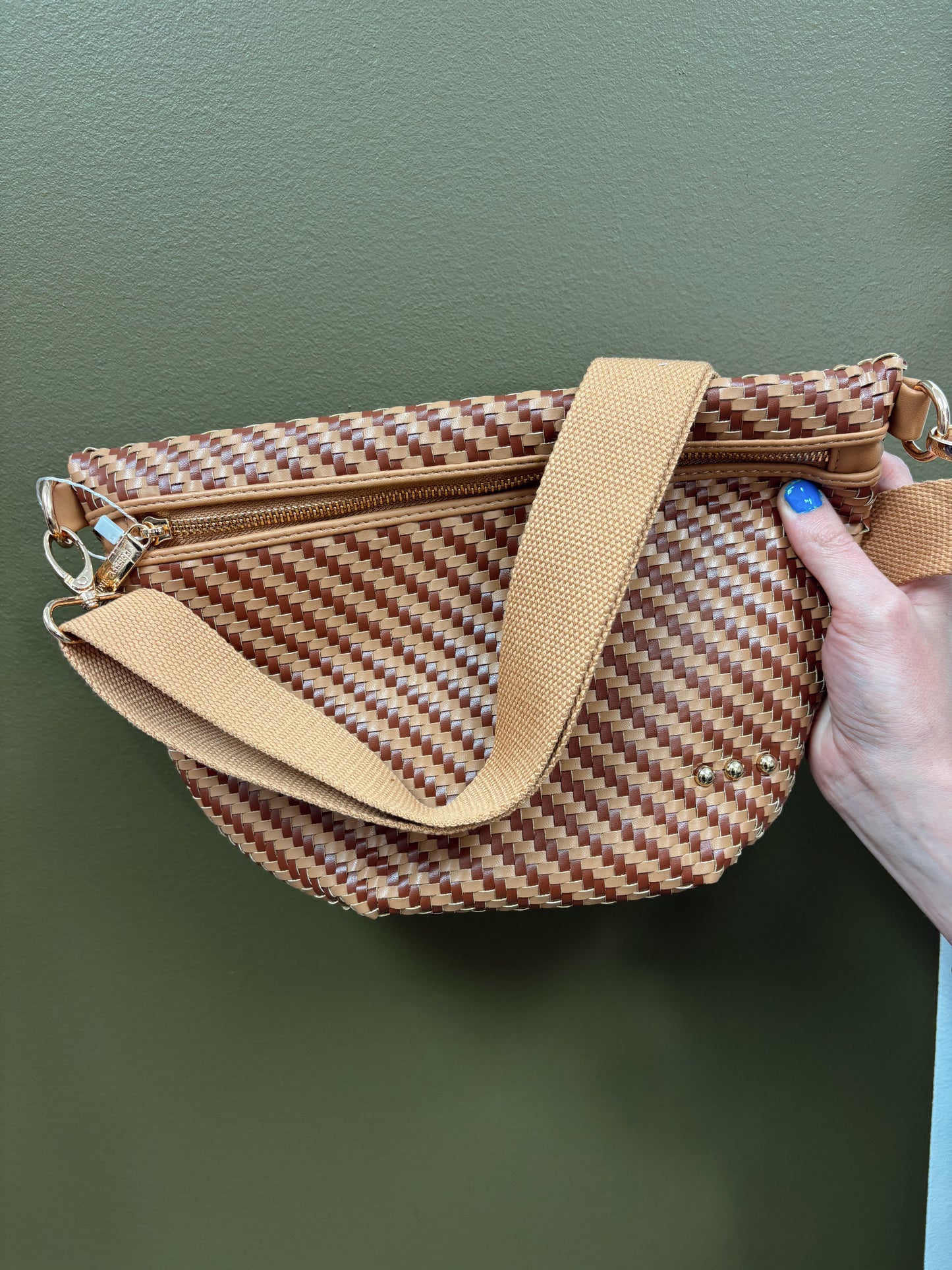 Diagonal Weave Westlyn bag (Tan/Brown)