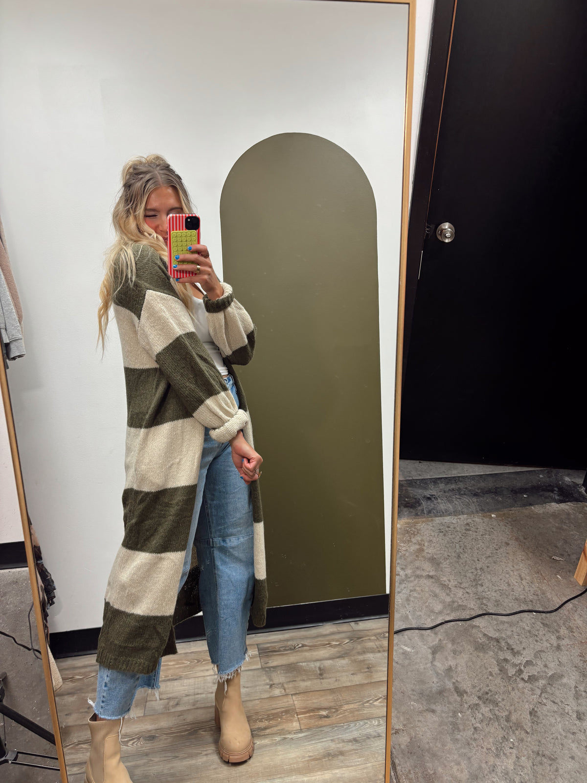 Chunky Stripe Long Cardigan