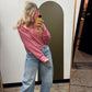 Terry Stripe Top (Brown/Pink)