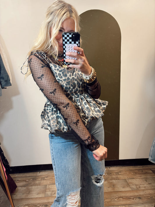 Sheer Bow Top (Black)