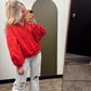 Alexa Contrast Piping Pullover (Red)