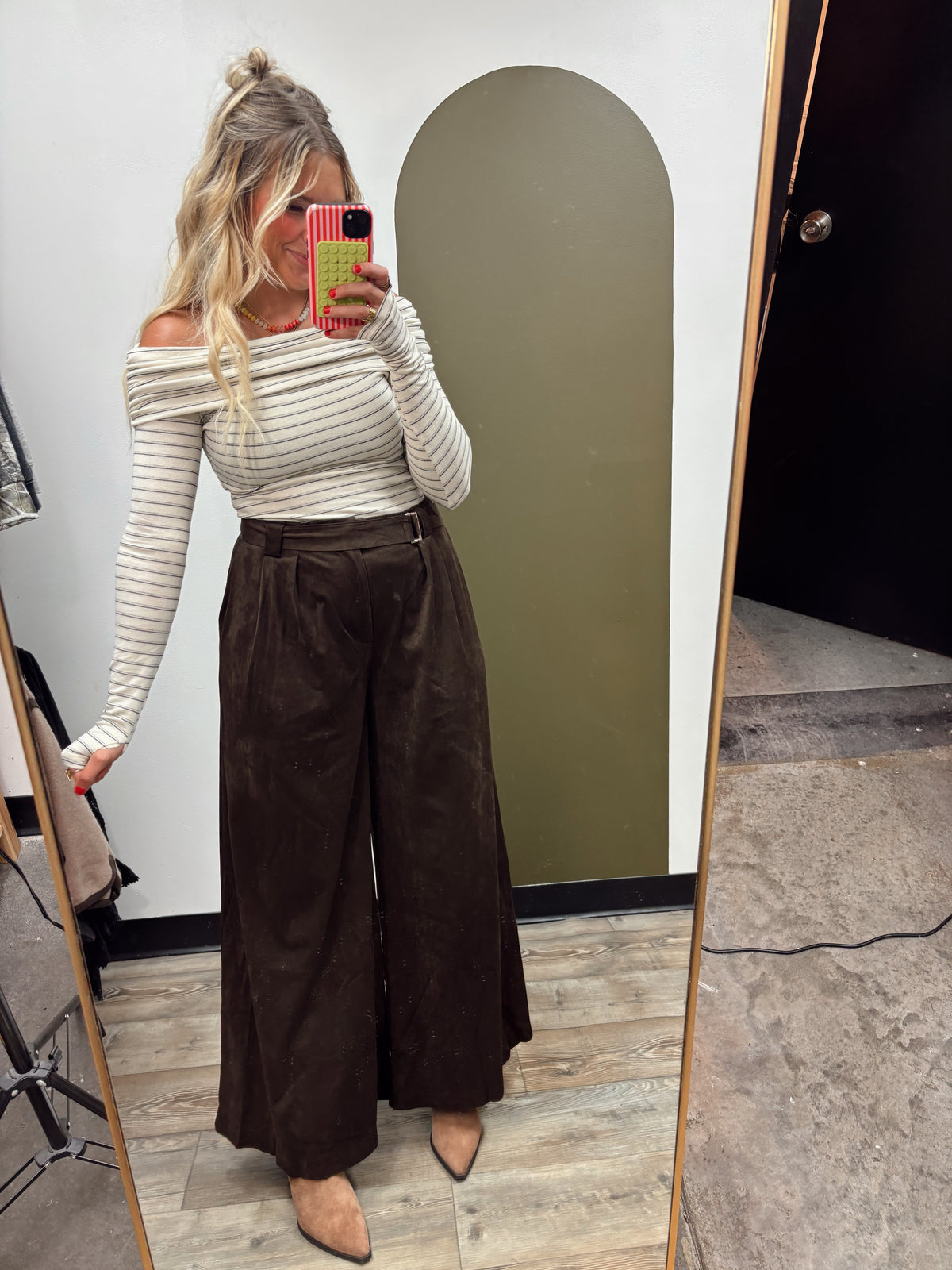 Off Shoulder Stripe Bodysuit